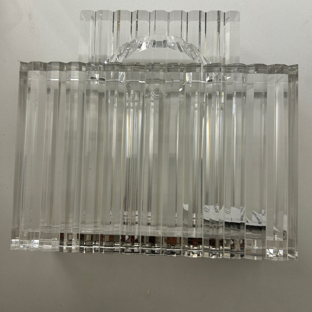 Brand New Designer LALA LÉXA Sima Handle Clutch – Crystal, NWT